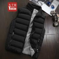 太子龙 TEDELON 马甲男2018秋冬季新款保暖立领修身休闲潮流外套加大坎肩背心棉衣服男装1718 黑色 5XL
