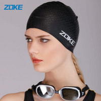 洲克 ZOKE女长发防水防滑时尚个性泳帽男女通用莱卡泳帽 LL86O3220 黑色
