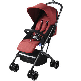 宝宝好婴儿推车超轻便携式简易折叠儿童口袋伞车可坐可躺婴儿车M1魔豆红色