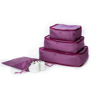 卡拉羊 Carany 收纳袋防水旅行行李袋衣物鞋子整理袋大容量家庭打包袋CX0452嫣紫红