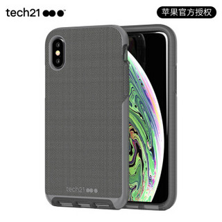 Tech21苹果新品iphone Xs 手机壳5.8英寸保护套 苹果X 织纹皮质款都市森林灰 摄像头保护 防摔轻薄 无线充电