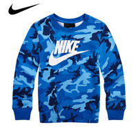 耐克Nike YA男中小儿童针织圆领套头卫衣新款春秋装潮迷彩运动休闲打底衫83421HO969
