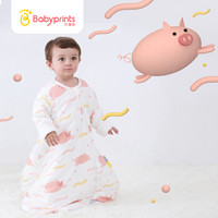 Babyprints3M新雪丽婴儿睡袋 宝宝一体式夹棉睡袋秋冬抱被防踢被 80 贝奇猪