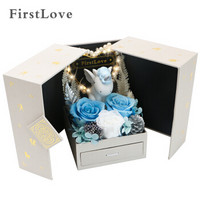 FirstLove 永生蓝玫瑰独角兽首饰盒