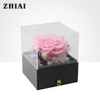 ZHIAI指爱永生花告白玫瑰音乐礼盒鲜花速递520生日礼物女生粉色