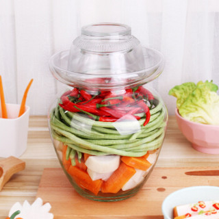 贝瑟斯 玻璃泡菜坛子泡菜罐 家用加厚透明密封咸菜罐腌菜坛子酸菜 10斤装