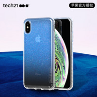 Tech21苹果新品iphone Xs Max 手机壳6.5英寸 保护套 纯净透明款渐变蓝 摄像头保护 支持无线充电