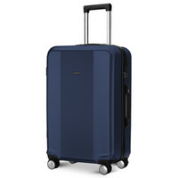 SEPTWOLVES 拉杆箱PET材质行李箱24英寸旅行箱万向轮男女大容量密码锁托运箱子 藏青色 QPL810127-K24