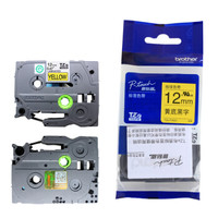 兄弟(brother)TZe-fx631 12mm黄底黑字标签色带 线缆专用