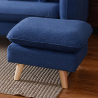 家逸布艺沙发 透气绒布客厅家具组合套装懒人北欧现代简约小户型布沙发 脚踏