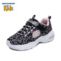 斯凯奇Skechers 新款女童鞋 防滑缓震运动鞋 舒适休闲鞋女80666L 黑色/浅粉色/BKLP 04Y/36码