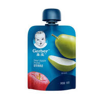 嘉宝（Gerber）进口宝宝零食儿童辅食婴幼儿梨苹果果泥90g
