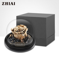 ZHIAI指爱玫瑰永生花穹顶礼盒鲜花速递520生日礼物金色