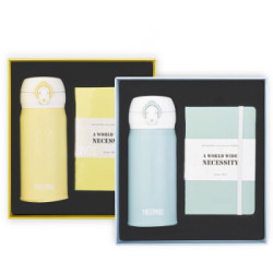 膳魔师（THERMOS）定制水杯礼盒生日礼品送礼实用保温杯套装    JNL-353 MBL(Moleskine)