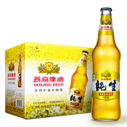 燕京啤酒 8度 冰啤纯生啤酒 518ml*12瓶 整箱装 *2件