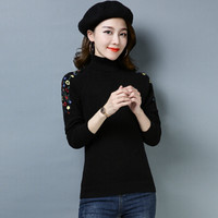 尚格帛 2018冬季新品女装毛衣短款套头韩版高领打底上衣 LLFYJU3801GB 黑色 XXL