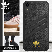 adidas 手机壳保护套 Samba Rose系列 iPhone XR 时尚防摔TPU 经典三叶草黑金