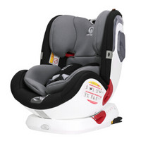德国贝婴适可坐躺宝宝婴儿童安全座椅汽车用载0-4-12岁360度旋转 加强版太空灰