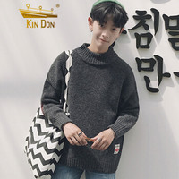 金盾（KIN DON）毛衣 新款男士时尚简约磨毛半高领毛衣A247-M227黑色XL
