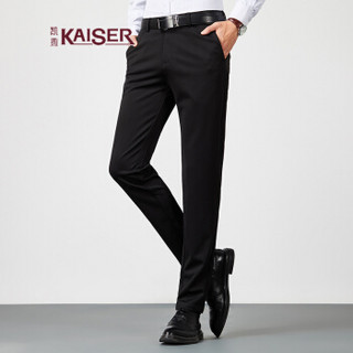 凯撒 KAISER 休闲裤 新款男款时尚百搭商务风修身男士长裤西裤男士休闲裤 黑色 34
