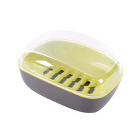 仕可依（SKE）香皂盒 肥皂盒子双层沥水皂盘带盖 颜色随机