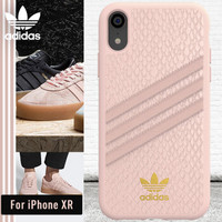 adidas 手机壳保护套 Samba Rose系列 iPhone XR 6.1英寸 防摔TPU 经典三叶草粉金