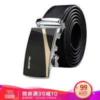 博牌BOPAI 皮带男士头层牛皮自动扣腰带 商务男式休闲裤带 黑色813-009711