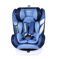 ZazaBaby360度旋转0-4-6-12岁宝宝汽车婴儿童安全座椅带isofix接口精灵骑士plus圣诞款蓝色