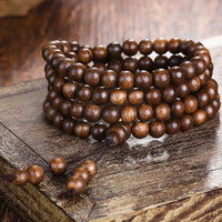 石玥珠宝 沉香木手串 108颗文玩佛珠沉香木手链 念珠饰品男女款 木手串把件 6mm