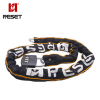 锐赛特（RESET）RST-220 自行车摩托车电瓶车密码锁车锁通用链条环形防盗锁布套锁 玻璃门密码锁 黑色