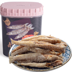 果然萌 即食鱼干小鱼仔香酥小银鱼 休闲零食 野生银鱼酥40g/罐(香辣味) *11件