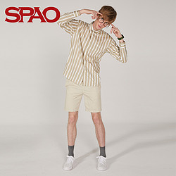 SPAO SPTH724C11 夏季新款男士休闲纯色短裤系带宽松大码男短裤