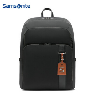 Samsonite 新秀丽 双肩包男士14寸电脑包简约时尚旅行学生书包TM0 黑色
