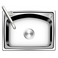 科固（KEGOO）K10022 水槽单槽 304不锈钢洗菜盆 厨房水盆水龙头套装56x42
