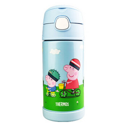 THERMOS 膳魔师 F4011-PP-SKY 不锈钢吸管保温杯 350ml 小猪佩奇 *2件