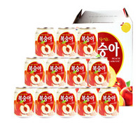 韩国原装进口 九日(Jiur)桃子果汁饮料 238ml*12瓶 礼盒装