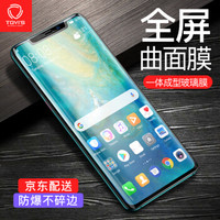 泰维斯(TGVI'S) 华为mate20pro钢化膜mate20pro手机膜曲面全屏覆盖  高清防爆防指纹全屏玻璃膜 明清 黑