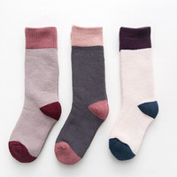 馨颂 儿童袜子男女童毛圈中筒袜3双装 R120F4 拼色 18-20(L)(5-8岁)