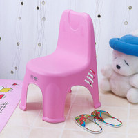 CHAHUA 茶花 塑料凳子 家用小椅子 幼儿童靠背椅 靠背凳 粉色 1只装