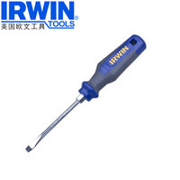 欧文（IRWIN）双色橡塑柄螺丝刀工具(带强磁) 一字螺丝批 改锥 6.0X100mm