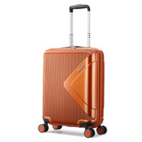 AMERICAN 20英寸男女大容量行李箱红点奖纯PC耐磨设计登机箱 静音八轮TSA锁55G哑光橘色