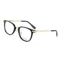 TRUSSARDI 杜鲁萨迪 中性款黑色镜框金色镜腿光学眼镜架眼镜框      VTR205F 0700 51MM