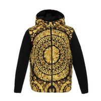 YOUNG VERSACE 范思哲 奢侈品童装 男童黑配黄色聚酯纤维印花棉服 YVMGB164 YNYD1H Y4474 S/10岁/140cm
