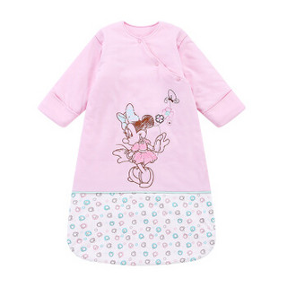 迪士尼宝宝（Disney Baby）婴儿睡袋 婴幼儿斜开脱袖全棉针织春秋季防踢被 欢乐派对 粉色 90cm