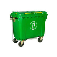 冰禹 BY-774  环卫垃圾车 塑料垃圾桶手推保洁垃圾车 工业用垃圾车 660L