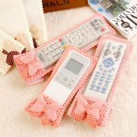 雅高 布艺遥控器防尘罩 透明防尘罩可爱遥控板套 大中小三个装