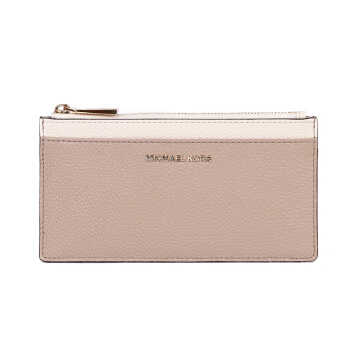 MICHAEL KORS 迈克·科尔斯 MONEY PIECES系列 MK女包 女士松露色皮革零钱包 32T8TF6D7T  TRFL/LTC/OAT灰米白