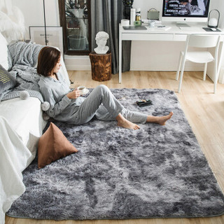 南极人NanJiren 地毯 长绒客厅卧室沙发地毯床边地垫 灰色 140*200cm