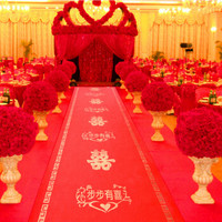 梦桥结婚婚礼红地毯一次性红地毯婚庆典展览会开业婚礼迎宾舞台地毯