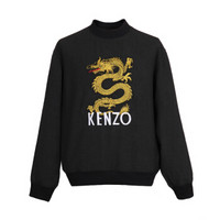 KENZO 高田贤三 男士黑灰色混纺刺绣图案卫衣 F86 5SW601 1RH 98 M码